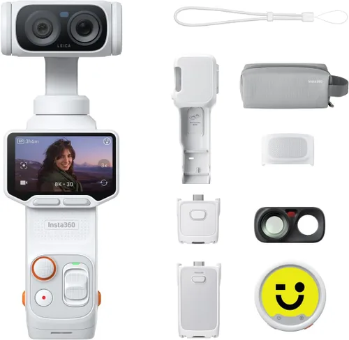 Vista 11 de Insta360 Luna Ultra Creator Bundle - Cámara de vlogging de 8K con lentes Leica duales, zoom de 12 ×, sensor de 1 pulgada, pantalla táctil negro