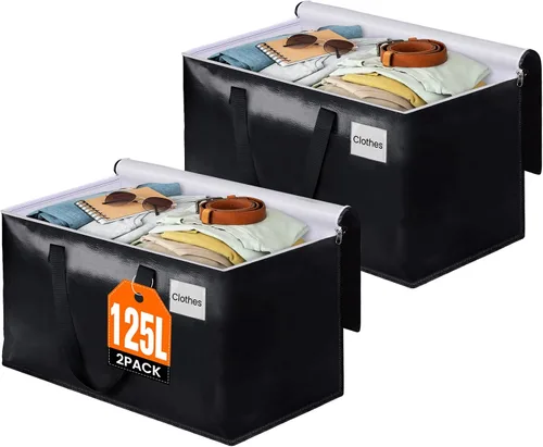 Vista 13 de BlissTotes Bolsas de mudanza, cajas de mudanza resistentes con cremalleras superiores y asas resistentes, bolsas de almacenamiento para ahorrar