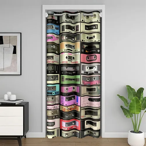 Vista 37 de Castle Fairy Cowboy Boots Door Curtain for Doorways Privacy Bohemia Musical Guitar Doorway Curtain Western Rustic Cowgirl All Season Blackout