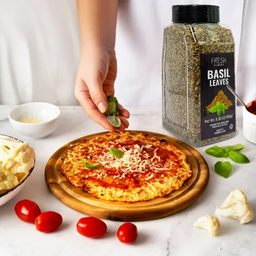 Vista 4 de Fresh Finest Especias de hojas de albahaca 5.30 onzas – Albahaca dulce seca para cocinar, sin OMG, sin gluten