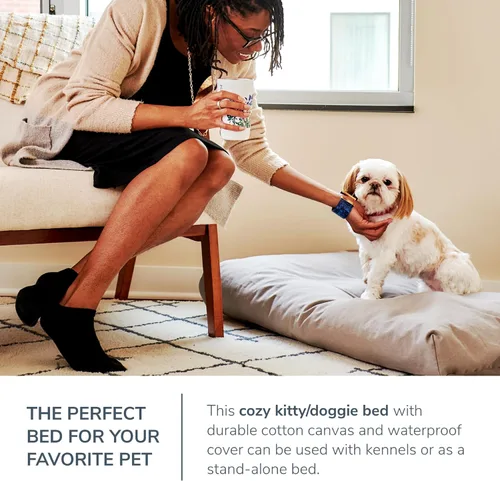 Vista 3 de Naturepedic Cama orgánica para mascotas pequeñas – Camas súper afelpadas para perros y gatos – Tapete de ultra apoyo – Cama ideal para mascotas sin