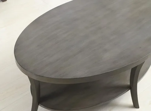 Vista 6 de Roundhill Furniture Juego de mesa de centro ovalada Perth contemporánea, color gris