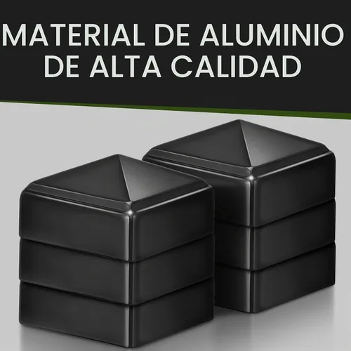 Vista 4 de Pelopy - 4 tapas de aluminio piramidal para postes de valla de 2 x 2 Negro
