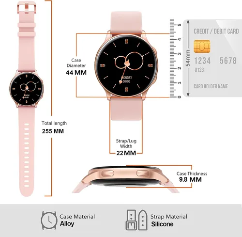 Vista 7 de Reloj inteligente para mujer, rastreador de actividad física con monitor de frecuencia cardíaca y SpO2, IP68 impermeable para hombres y mujeres