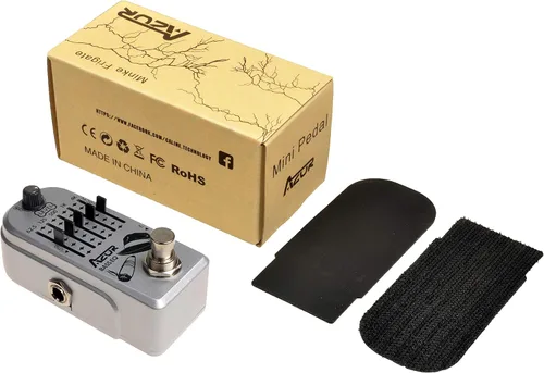 Vista 8 de AZOR - Pedal de efecto de guitarra para bajo de 5 bandas, ecualizador de pedal de efectos para bajo eléctrico, True Bypass, aleación de aluminio