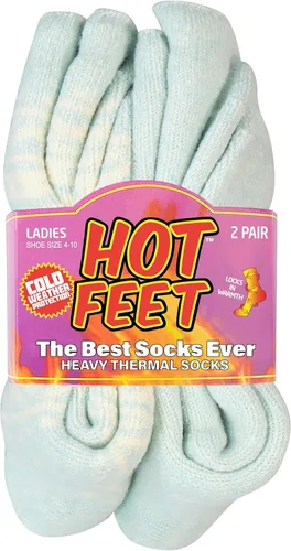 Vista 13 de HOT FEET Calcetines térmicos para mujer, calcetines térmicos para clima frío, gruesos y cálidos, para senderismo, calcetines aislados, tallas