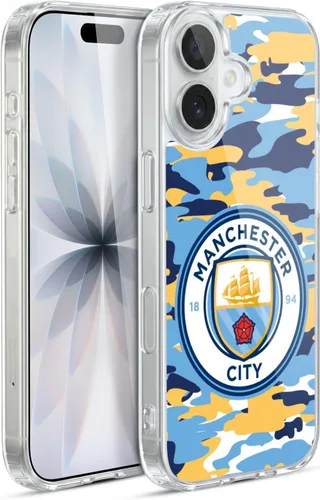 Vista 197 de Head Case Designs Funda de gel con licencia oficial del Manchester City Man City FC Blue Moon Badge Camou [protección de grado militar] compatible