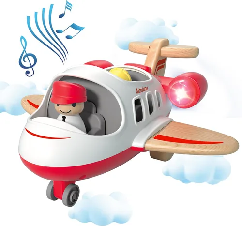 Vista 8 de Wanborns Juguete de avión para niños con sonido y luz, mini avión para niños de 18 meses a 5 años, regalo para niños