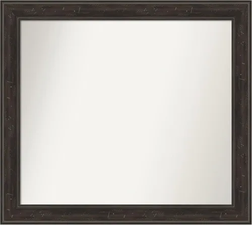 Vista 63 de Amanti Art Espejo de baño marrón para sobre el fregadero, 24 x 24 pulgadas, espejo de tocador cuadrado marrón Caleb, marco de madera rústica