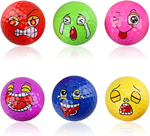 Vista 2 de MYKUJA Pelotas de golf divertidas, pelotas de golf de práctica de colores, regalos de golf novedosos para hombres, mujeres y papás, paquete de 6