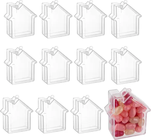 Vista 8 de Hammont Adornos Navideños Transparentes Rellenables – Caja de Regalo de Dulces Navideños Reutilizable en Forma de Alpaca para Decoración del Árbol