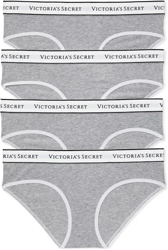Vista 10 de Victoria's Secret Ropa interior hipster de algodón con logotipo para mujer, bragas de cobertura moderada para mujer, paquete múltiple (XS-XXL)