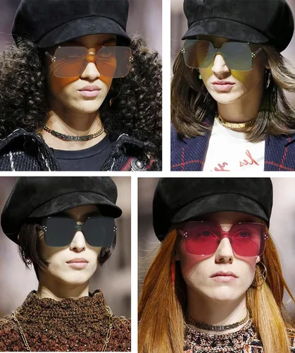 Vista 4 de J&L Gafas Moda Rimless Una Pieza Lente Transparente Color Candy Gafas De Sol 1888