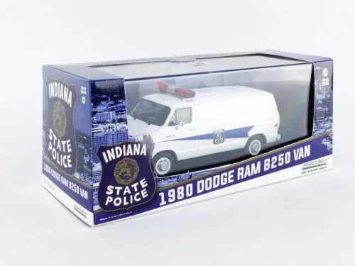 Vista 4 de Greenlight 86599 1980 Dodge Ram B250 Van - Policía Estatal de Indiana Escala 1:43