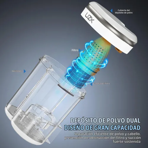 Vista 5 de Aspiradora de colchón con luz UV-C, aspiradora de cama de 16Kpa para sofá Blanco albaricoque
