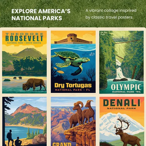 Vista 6 de MasterPieces National Parks Maps - Rompecabezas de 1000 piezas para adultos, familia o jóvenes - Parques Nacionales de Estados Unidos por Anderson