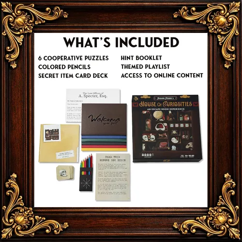 Vista 6 de La casa de las curiosidades de Madame Medora: Atractivo kit de juego de resolución de misterios con temática de fantasmas para adultos. Archivos