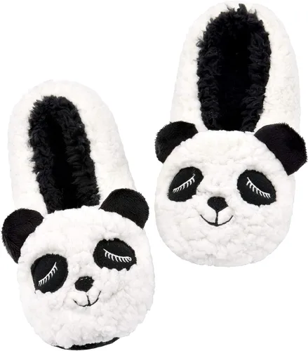 Vista 8 de Panda Bros - Pantuflas gruesas y cálidas para mujer con suela antideslizante, zapatos de casa con diseño de personajes, pantuflas novedosas