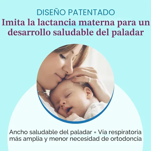 Vista 3 de Chupete Breathe Baby – Diseño Patentado para el Desarrollo Oral y Facial Natural - Libre de BPA, Libre de Látex, Desarrollado por Pediatras - Apto