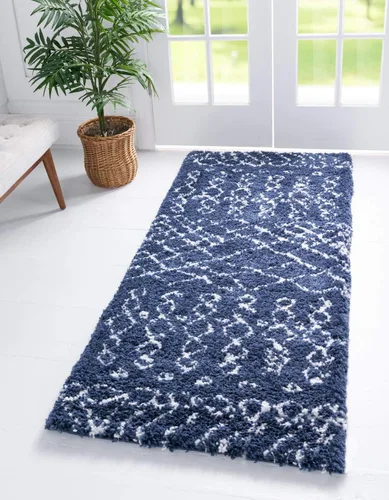 Vista 41 de Unique Loom Rabat Shag Collection - Alfombra geométrica (2 pies x 4 pies 1 pulgada, marfil puro/gris)