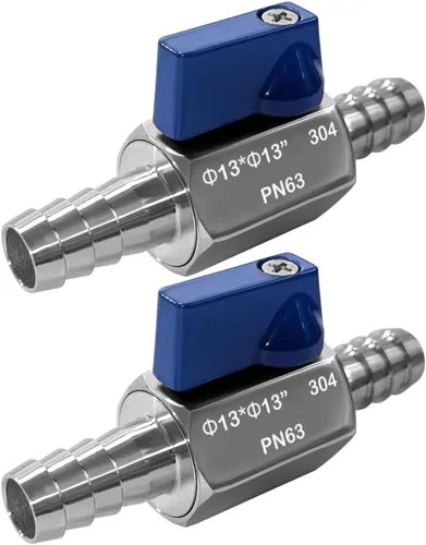 Vista 3 de Beduan Válvula de bola de manguera de 1/2" con rosca interior 304 de acero inoxidable Mini válvula de cierre para agua, gas, combustible, riego por