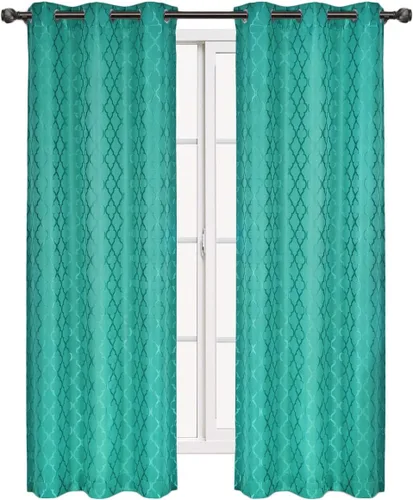 Vista 21 de Panel de cortina para oscurecimiento de ventana, con arandela, en tejido jacquard, paneles en par, juego de 2 paneles de Willow Jacquard