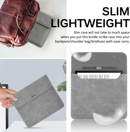 Vista 5 de Miimall Funda compatible con Kindle Scribe 2022, de cuero de alta calidad, funda protectora de cuero para Kindle Scribe de 10.2 pulgadas