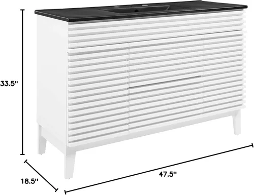 Vista 60 de Modway Render 23.5" tocador de baño en nogal (lavabo no incluido)
