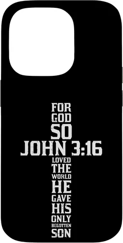 Vista 17 de iPhone 16 Cross John 3:16 Verso Biblia Dios Jesús Fe Cristiano Estuche de regalo