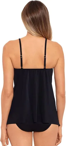 Vista 3 de Miraclesuit Traje de baño para mujer, cuello alto, copa suave, tankini