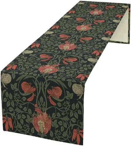 Vista 34 de Camino de mesa con diseño de patas de perro, lindo animal con estampado de patas de cachorro, decoración de fiesta de cumpleaños, casa de campo