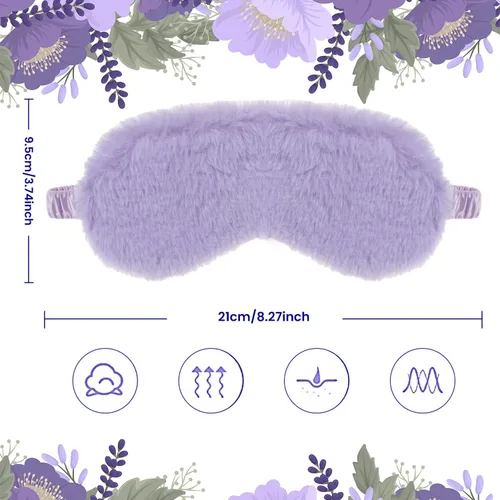 Vista 3 de RAYNAG Paquete de 4 mascarillas esponjosas para dormir, con venda suave y sedosa en la espalda, regalos acogedores para mujeres y hombres, viajes