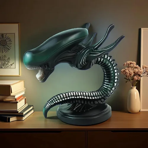 Vista 2 de Lámpara de escritorio Xenomorph Alien, lámpara decorativa para dormitorio y hogar, lámpara coleccionable Alien, lámpara decorativa para el hogar
