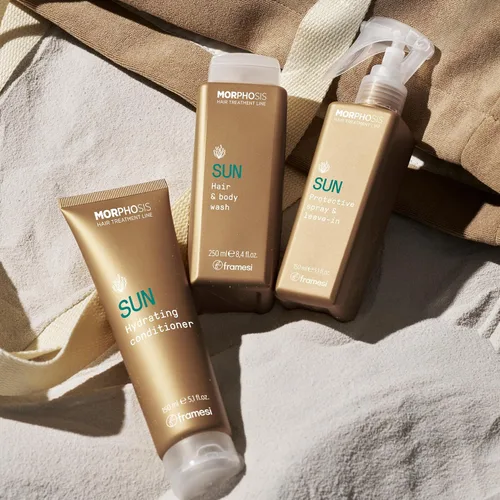 Vista 4 de Framesi Morphosis Sun Alga Nori - Spray protector y sin enjuague - Acondicionador sin enjuague y niebla para el cabello, protector solar