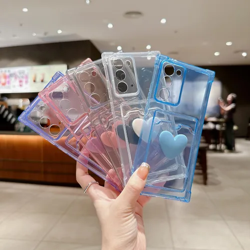 Vista 8 de Tuokiou Funda compatible con Samsung Galaxy Note 20, bonito diseño de corazón 3D, protección suave a prueba de golpes con tarjetero para Samsung