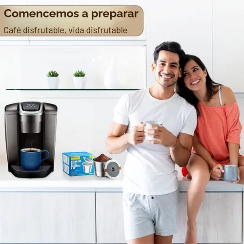 Vista 7 de RETHONE K Cup Cápsulas de café reutilizables, filtro de café de K Cup reutilizable de acero inoxidable compatible con cafeteras Keurig 1.0 y 2.0