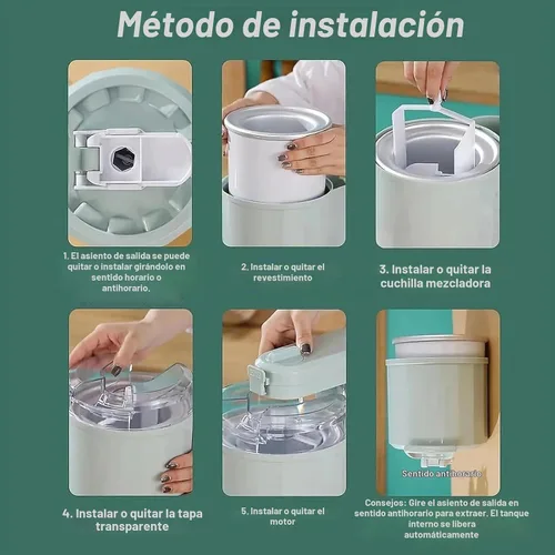 Vista 5 de Máquina para hacer helados – Mini máquina automática de servir suave para el hogar, máquina de postres de crema de frutas DIY, electrodoméstico