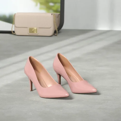 Vista 2 de DREAM PAIRS Zapatos de tacón alto de aguja para mujer, con punta cerrada, zapatos de vestir para bodas, trabajo, oficina, negocios, 3 pulgadas