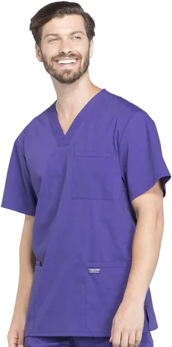 Vista 8 de Cherokee WW Professionals WW695 - Camisa de uniforme sanitario para hombre, con cuello en V
