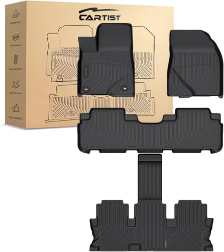 Vista 7 de Cartist Alfombrillas personalizadas para VW Atlas 2018-2025 2026 (asientos de banco de 7 pasajeros), juego completo de 3 filas para accesorios