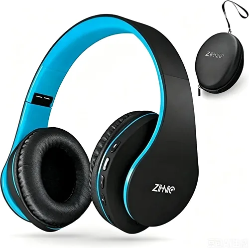 Vista 11 de ZIHNIC Auriculares Bluetooth sobre la oreja, auriculares estéreo inalámbricos y con cable plegables micro SD/TF, FM para teléfono celular, PC
