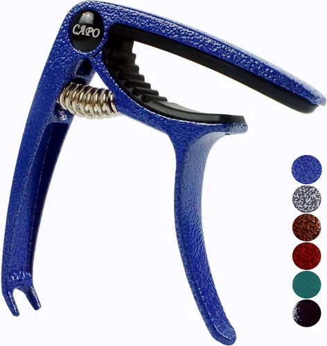 Vista 8 de Cejilla para guitarra, Cejilla ligera de aleación de zinc para guitarras acústicas y eléctricas, bajo, mandolina, banjo, ukelele (Negro plateado)