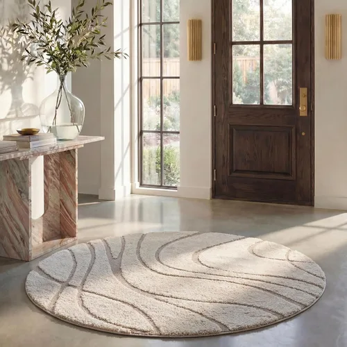 Vista 14 de Safavieh Florida Shag Collection - Alfombra de área de 2 x 3 pies, color crema/beige, diseño geométrico, felpa de 1.2 pulgadas de grosor, ideal