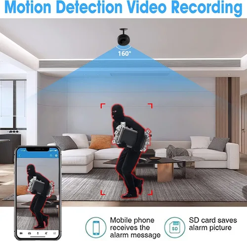 Vista 5 de Cámara inalámbrica HsiaoPun HD 4K WiFi, equipada con funciones de visión nocturna y detección de movimiento