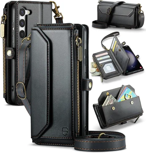 Vista 30 de Strapurs - Funda tipo cartera con correa para Samsung Galaxy S23 5G, color negro