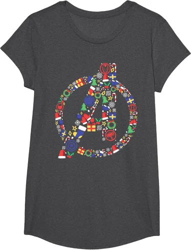 Vista 45 de Marvel Avengers A Logo Symbol Holiday Christmas Icons Camiseta, Negro