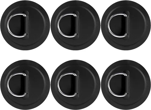Vista 7 de TOBWOLF 6 Pack Stainless Steel D-Ring Patch for Inflatable Boat Kayak Dinghy SUP, D-Ring PVC Patch Stand-Up Paddleboard Canoe Rafting Accessories