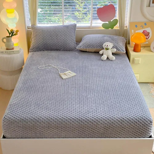 Vista 10 de ZIQINPSQ Sábana Bajera Ajustada de Forro Polar Tamaño Individual - Sábanas de Forro Polar Ultra Suaves y Peludas para Invierno, Sábana Inferior