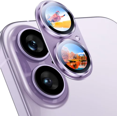 Vista 27 de Uyiton Compatible con iPhone 17 Protector de Lente de Cámara - [No es Fácil de Romper][Fuerte Adsorción][Compatible con Fundas] Protector de Cámara