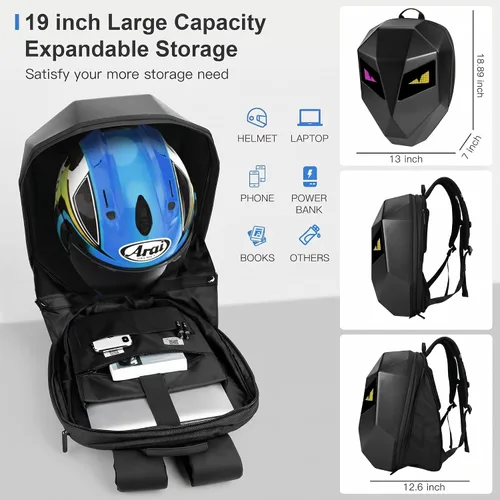 Vista 3 de Mochila para Motocicleta DABASHAN con Pantalla LED, (Backpack), Moda